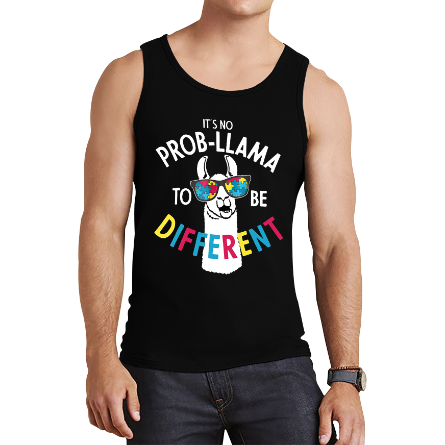 It's No Prob-llama To Be Different Autism Awareness Tank Top