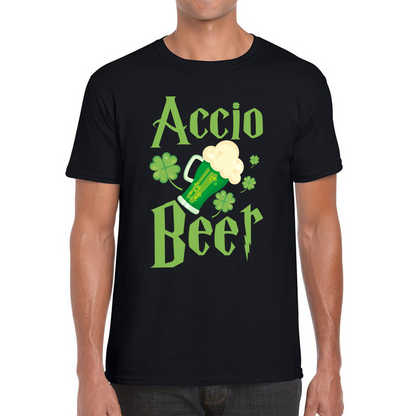 Accio Beer Wizard Beer St. Patrick's Day Magic World Irish Beer Shamrock Beer Lovers Family Vacation Mens Tee Top
