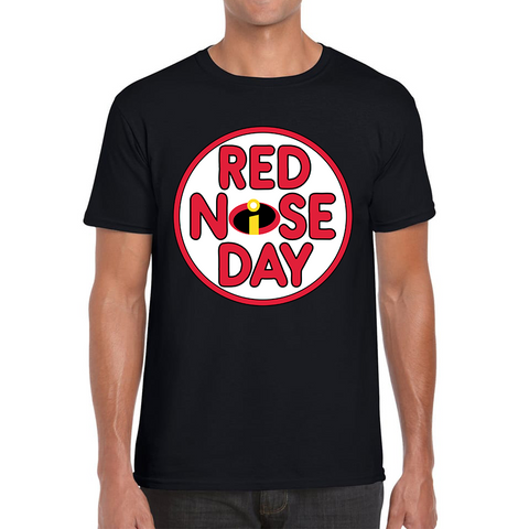 Disney The Incredibles Red Nose Day Adult T Shirt. 50% Goes To Charity