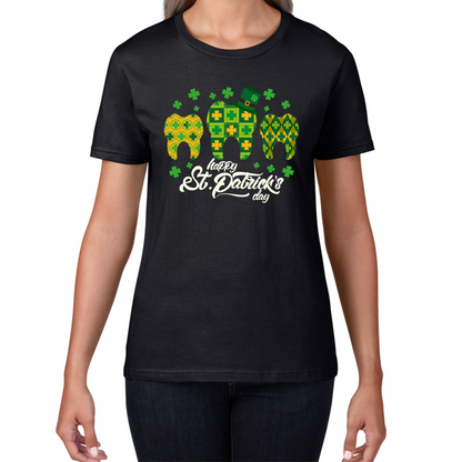 Happy St. Patrick's Day Tooth Dentist Dental Squad Tooth Shamrock Irish Day Saint Patricks Day Womens Tee Top