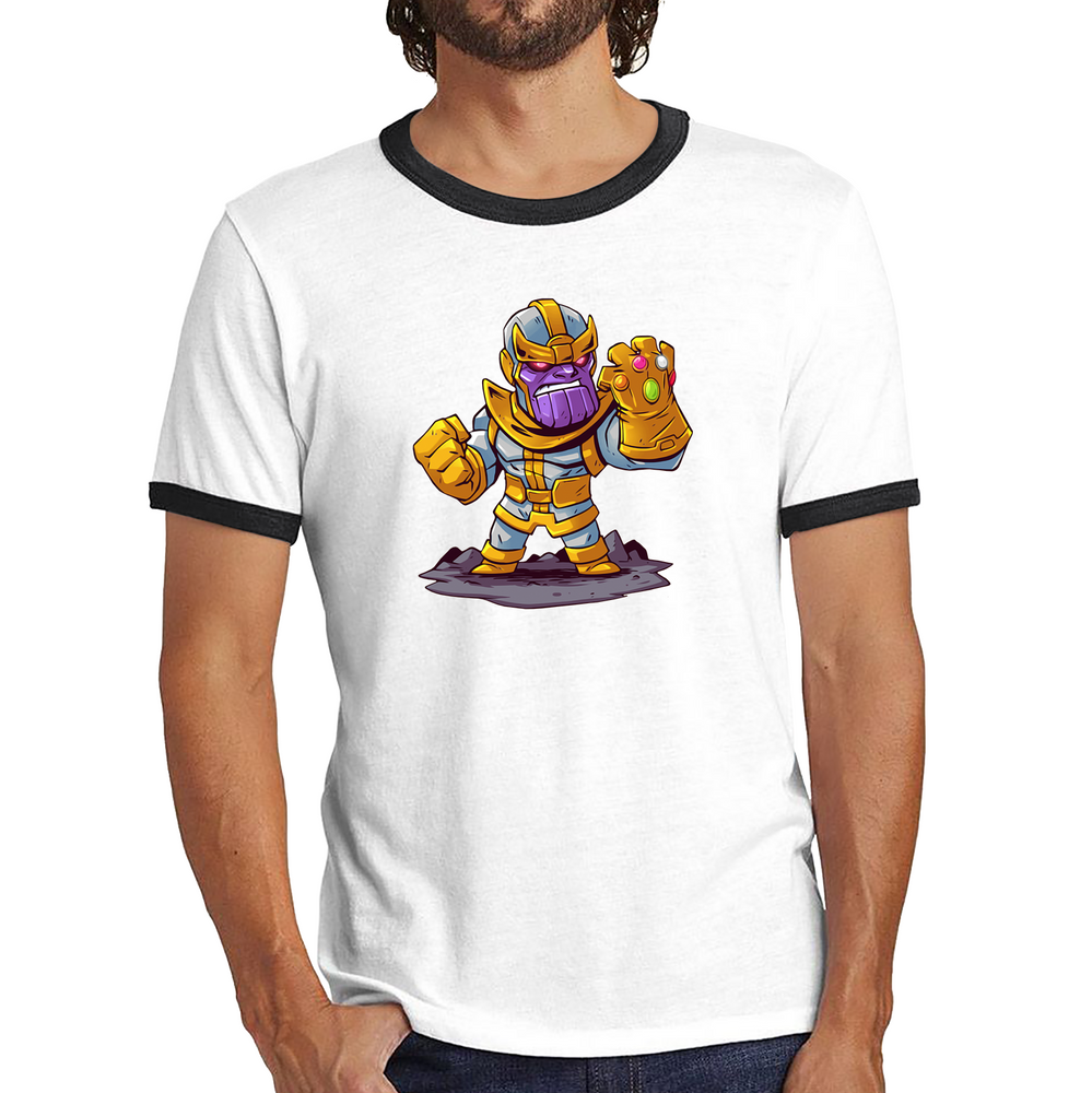 Thanos Mad Titan Cute Cartoon Shirt Marvel Avengers Comic Thanos Ringer T Shirt