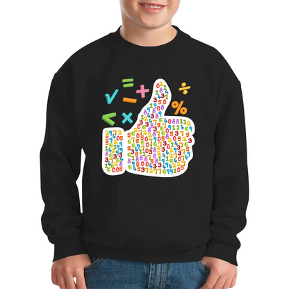 World Numbers Day Maths Day Funny Thumbs Up Colour Numbered Charity Day Kids Jumper