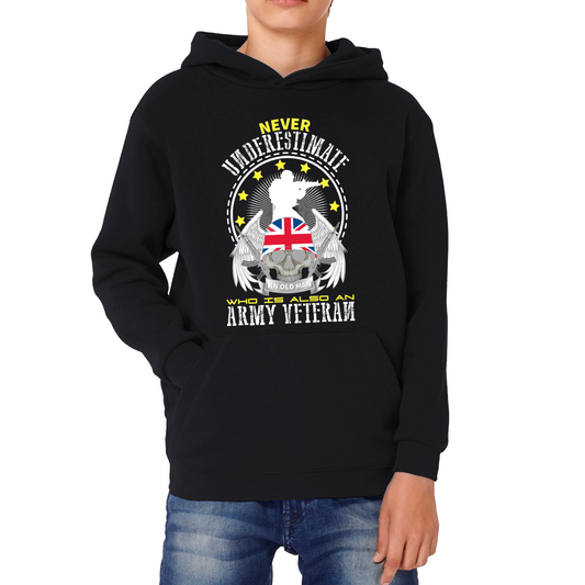 Never Underestimate Who Is Also An Army Veteran Hoodie