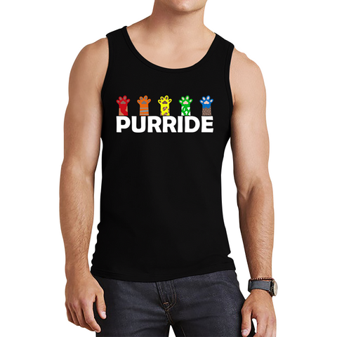 Purride Funny Cat Lovers LGBT Vest Pride Awareness Gay Lesbians Pet Animal Tank Top