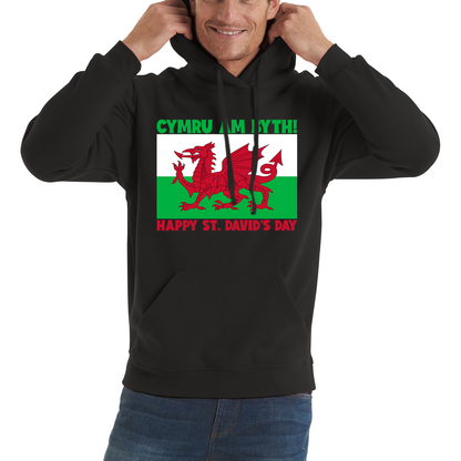 Cymru Am Byth Wales Forever Happy St. David's Day Welsh Dragon Flag Of Wales Saint Welsh Unisex Hoodie