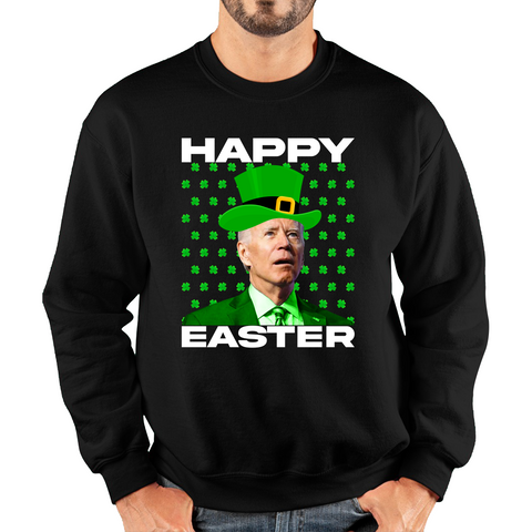 Happy Easter Confused Biden St Patricks Day Meme Joe Biden Shamrock Funny Irish Unisex Sweatshirt