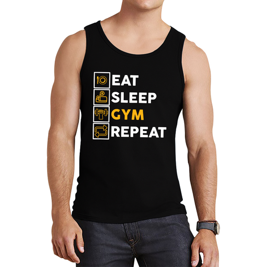 Eat Sleep Gym Repeat Funny Workout Tank Top