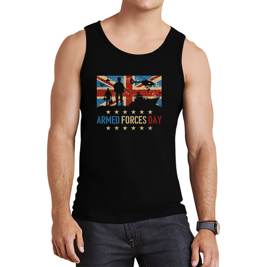 Army Navy Air Force British Veterans Armed Forces D-Day Tank Top