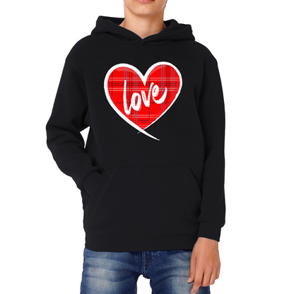 Hand Drawn Love Heart Happy Valentine's Day Lover Heart Kids Hoodie
