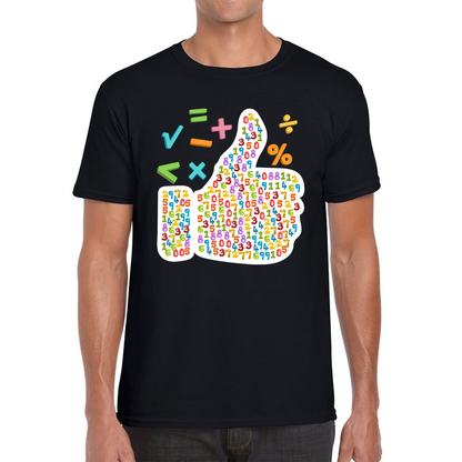 World Numbers Day Maths Day Funny Thumbs Up Colour Numbered Charity Day Mens Tee Top