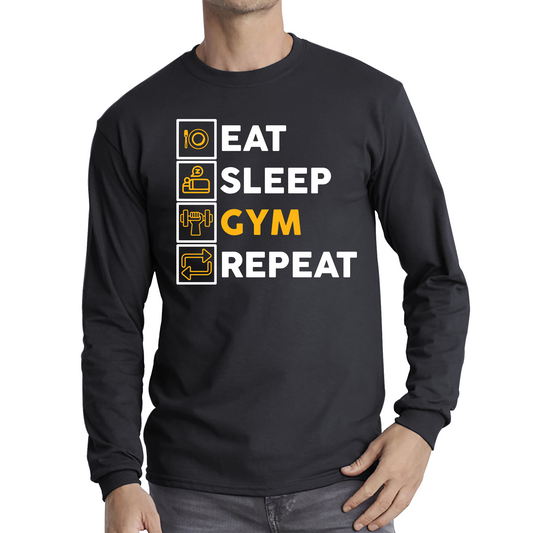 Eat Sleep Gym Repeat Funny Workout T Shirt