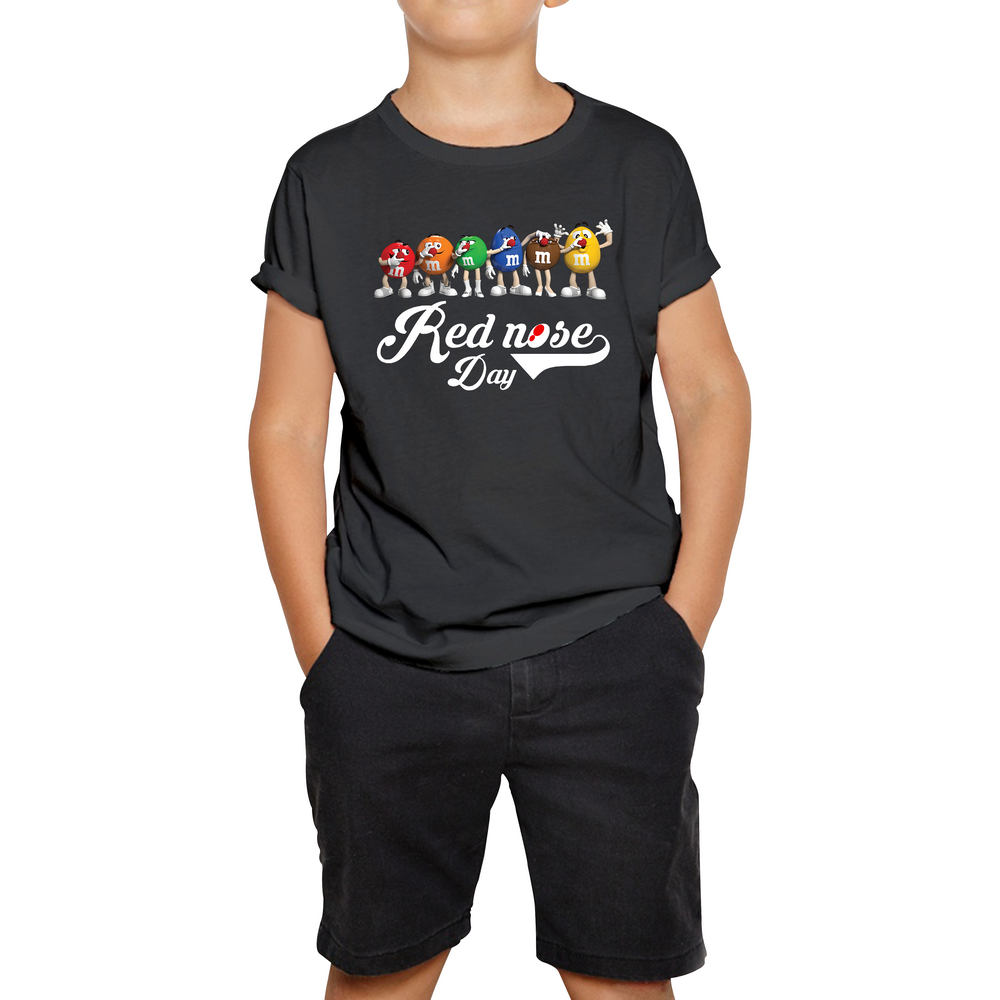 M and M's Red Nose Day Kids  T Shirt. 50% Goes To Charity