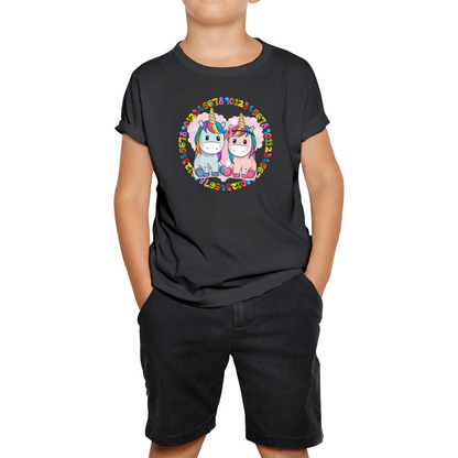World Number Day Unicorn Cute Unicorn Couple Maths Day Numbers Day Counting Unicorn Lovers Kids Tee