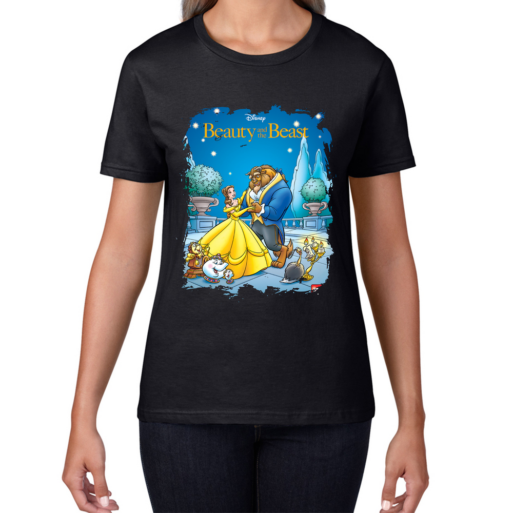 Disney Beauty and the Beast (The Story of the Movie in Comics by Bobbi Jg Weiss) Ladies T Shirt