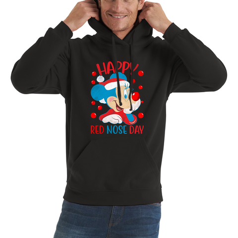 Happy Red Nose Day Mickey Mouse Red Nose Day Minnie Mickey Mouse Comic Relief Disneyland Cartoon Lover Unisex Hoodie