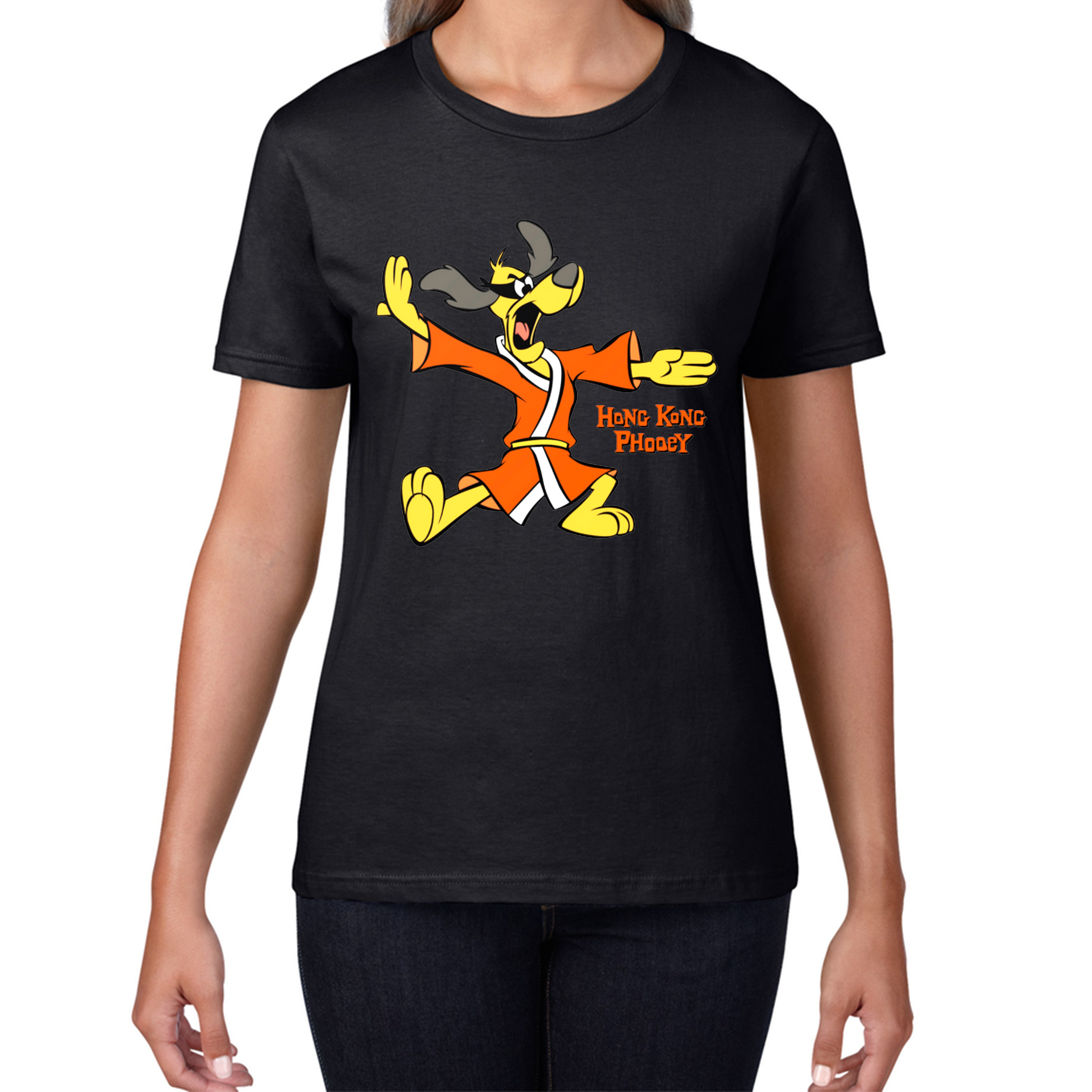 Hong Kong Phooey High Karate Animated TV Series Funny Cartoon Character Ladies T Shirt