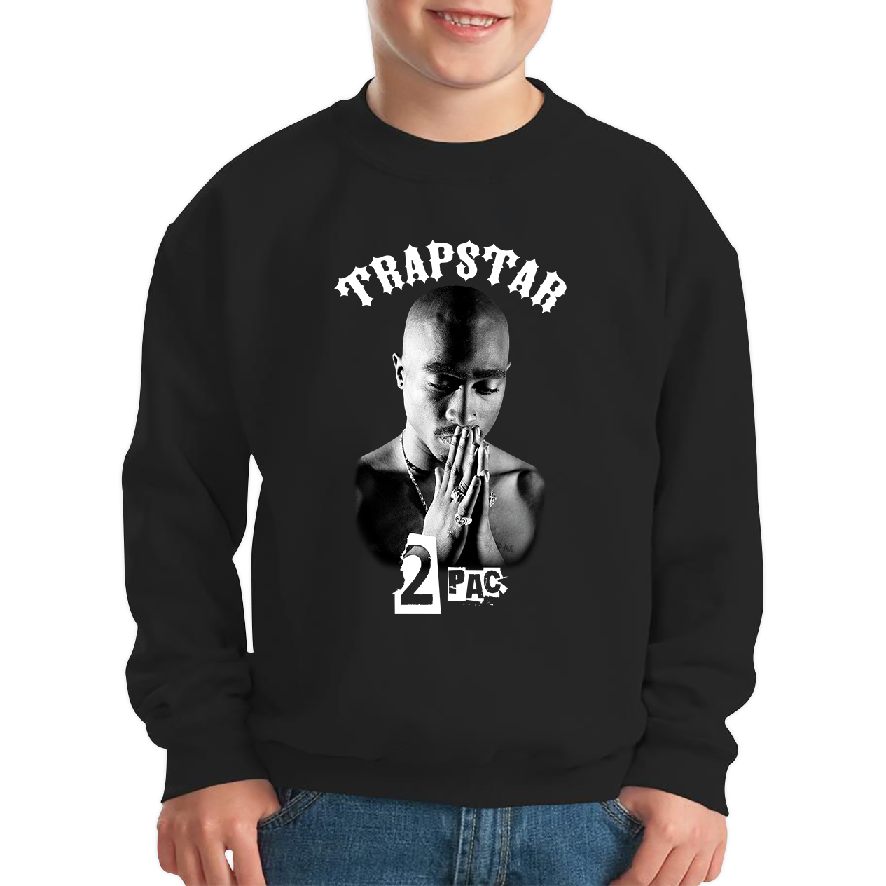 Trapstar 2pac Jumper Tupac Shakur American Rapper Hip Hop Lovers Music Gift Kids Sweatshirt