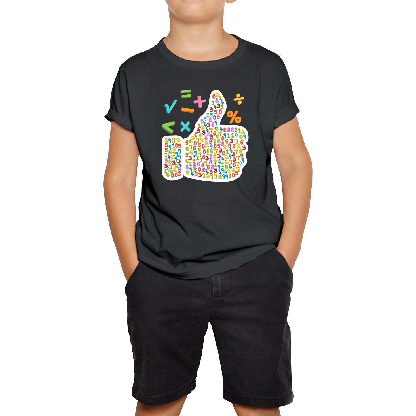 World Numbers Day Maths Day Funny Thumbs Up Colour Numbered Charity Day Kids Tee