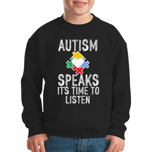 Autism Speaks It's Time To Listen Puzzle Piece Sweatshirt