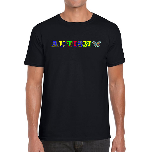 Autism Awareness With Butterfly Adult T Shirt