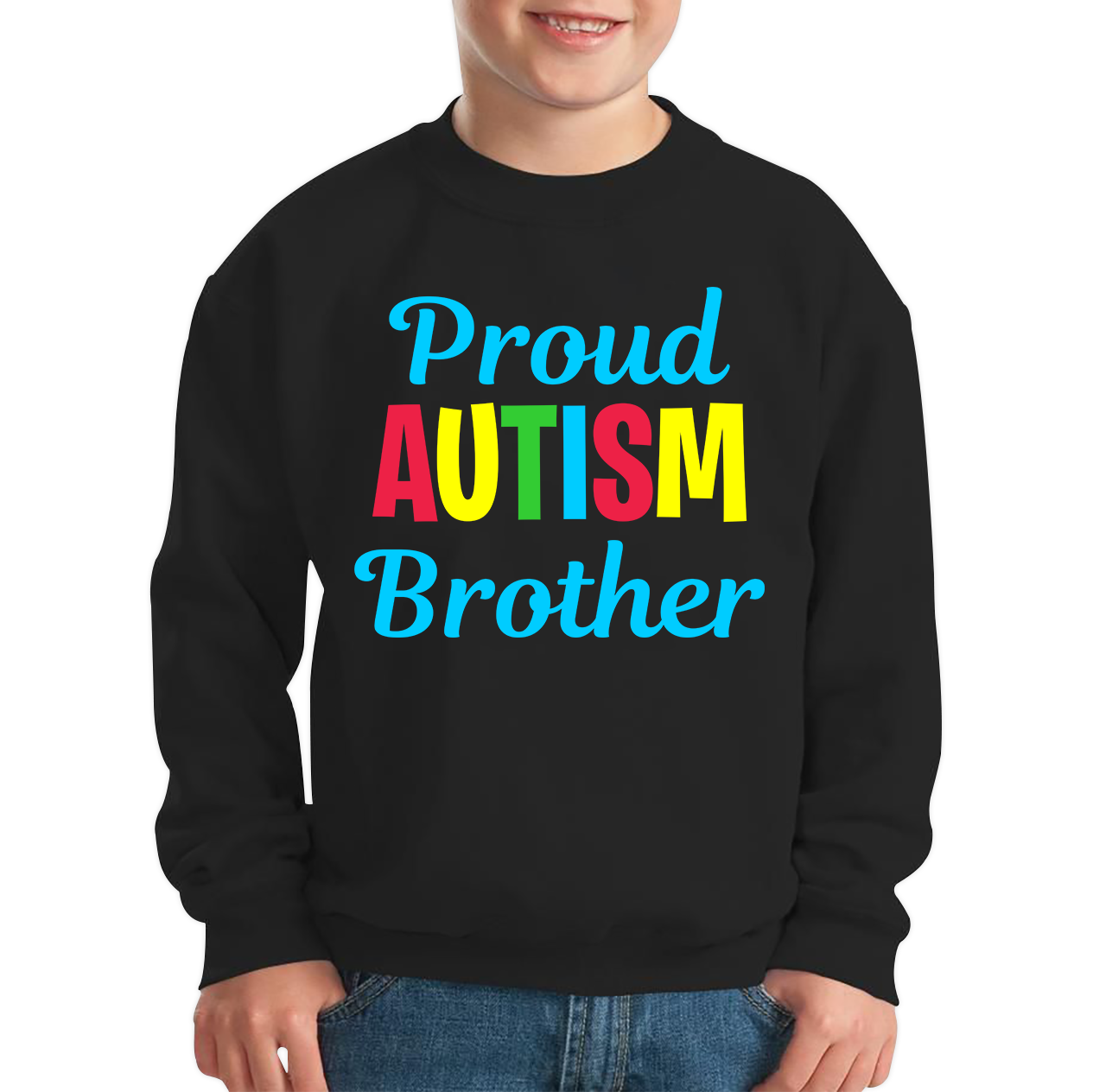 Proud Autism Brother Autism Awareness Kids Sweatshirt