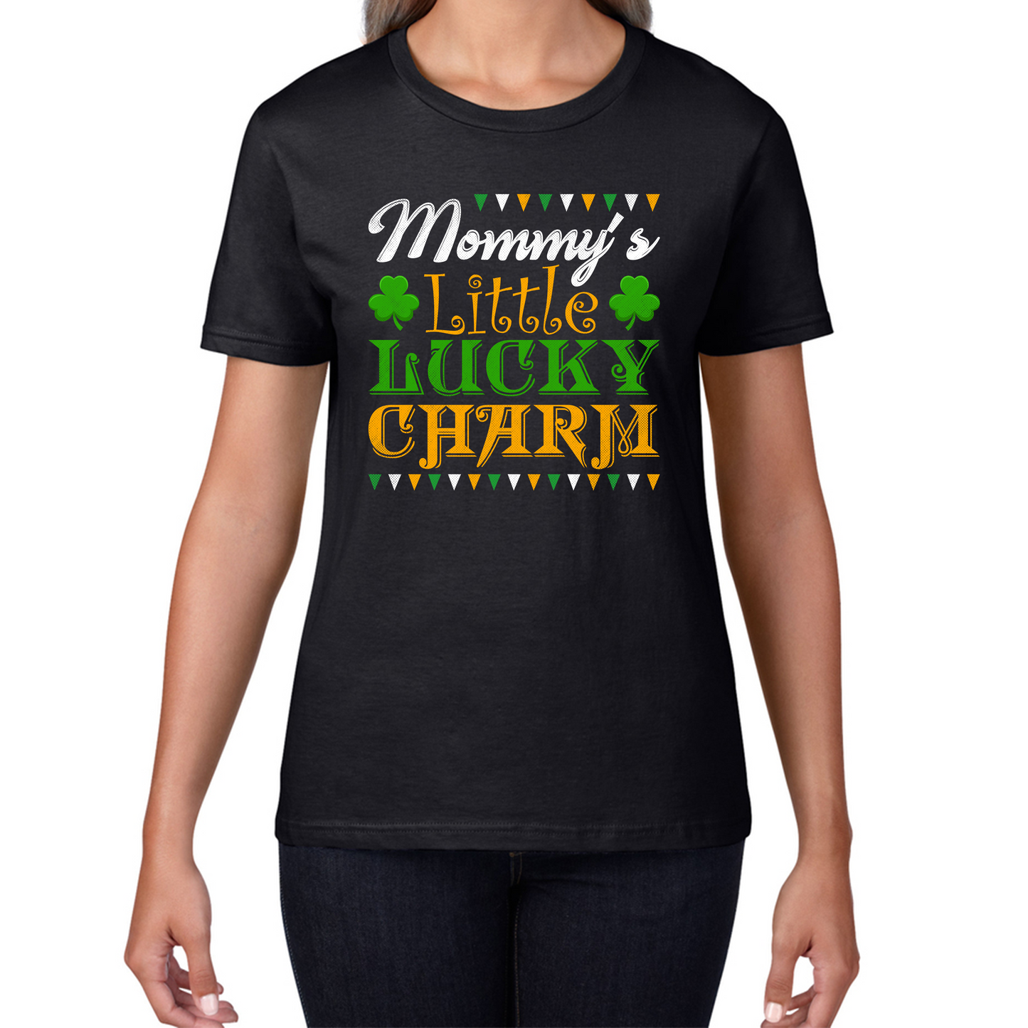 Mommy's Little Lucky Charm St. Patrick's Day Mama's Lucky Charm Lucky Shamrock Irish Family Saint Patricks Day Womens Tee Top