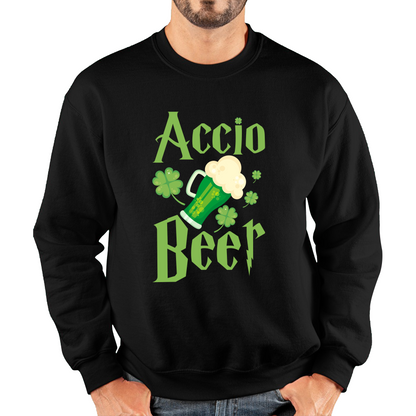 Accio Beer Wizard Beer St. Patrick's Day Magic World Irish Beer Shamrock Beer Lovers Family Vacation Unisex Sweatshirt