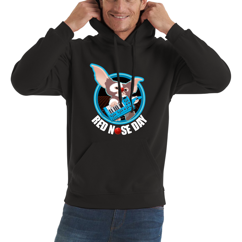 Gremlins Gizmo Piano Red Nose Day Adult Hoodie. 50% Goes To Charity