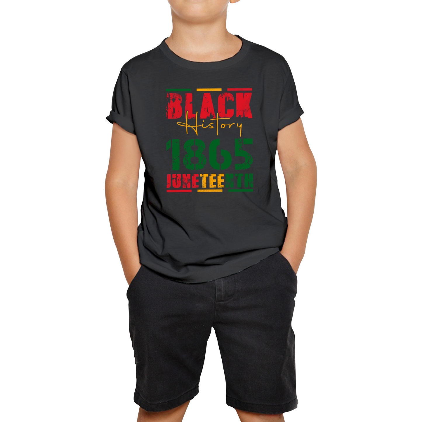 Black History 1865 Juneteenth Celebrating Black History Freedom African American Kids Tee