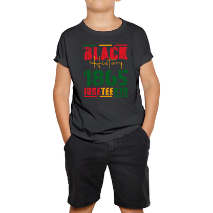 Black History 1865 Juneteenth Celebrating Black History Freedom African American Kids Tee