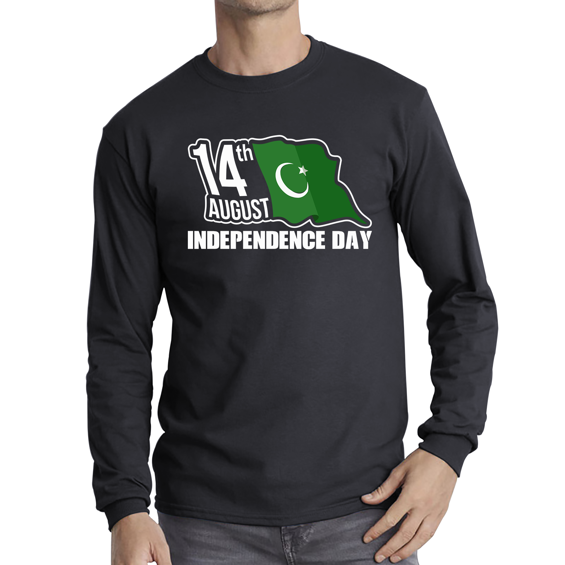 Pakistani Flag Patriotic Long Sleeve T Shirt