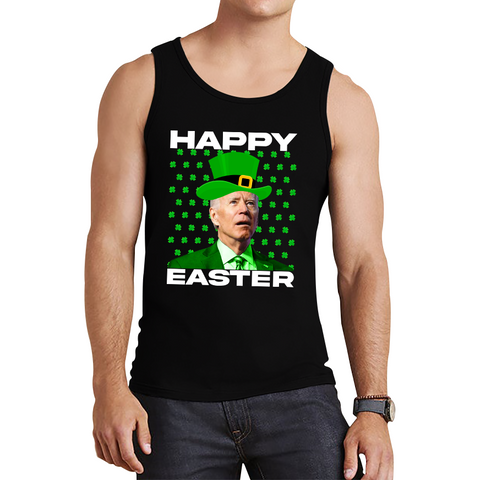 Happy Easter Confused Biden St Patricks Day Meme Joe Biden Shamrock Funny Irish Tank Top
