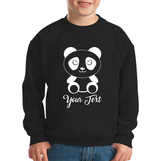 Personalised Cute Panda Bear Your Text Funny Cute Animal Lovers Kids Jumper