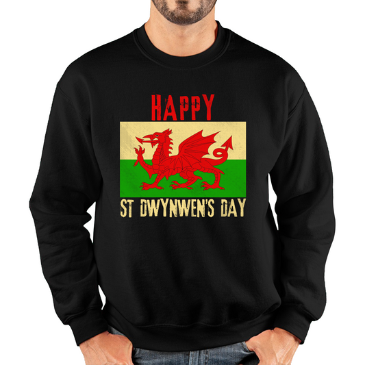 Happy St Dwynwen's Day Dydd Santes Dwynwen Saint Dwynwen Day Saint Of Lovers Unisex Sweatshirt