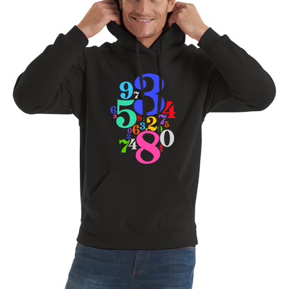 Numbers Day Maths Day Colourful Numbers Math Lovers Mathletics School Charity Day Unisex Hoodie