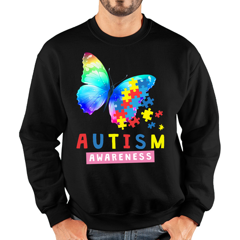 Autism Awareness With Butterfly Adult Sweatshirt