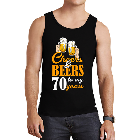 Cheers & Beers To My 70th Years Vest Platinum Jubilee Funny Birthday Gift For Dad And Grandpa Tank Top