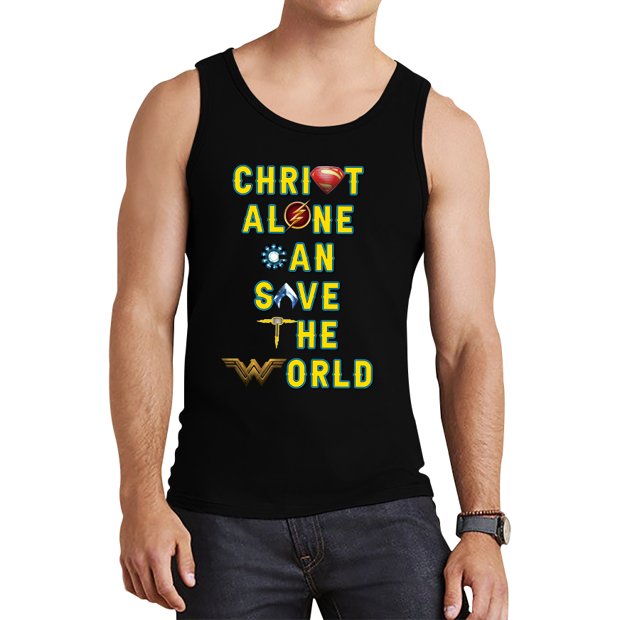 Christ Alone Can Save The World Vest Avengers Superheroes Marvel Gift Tank Top
