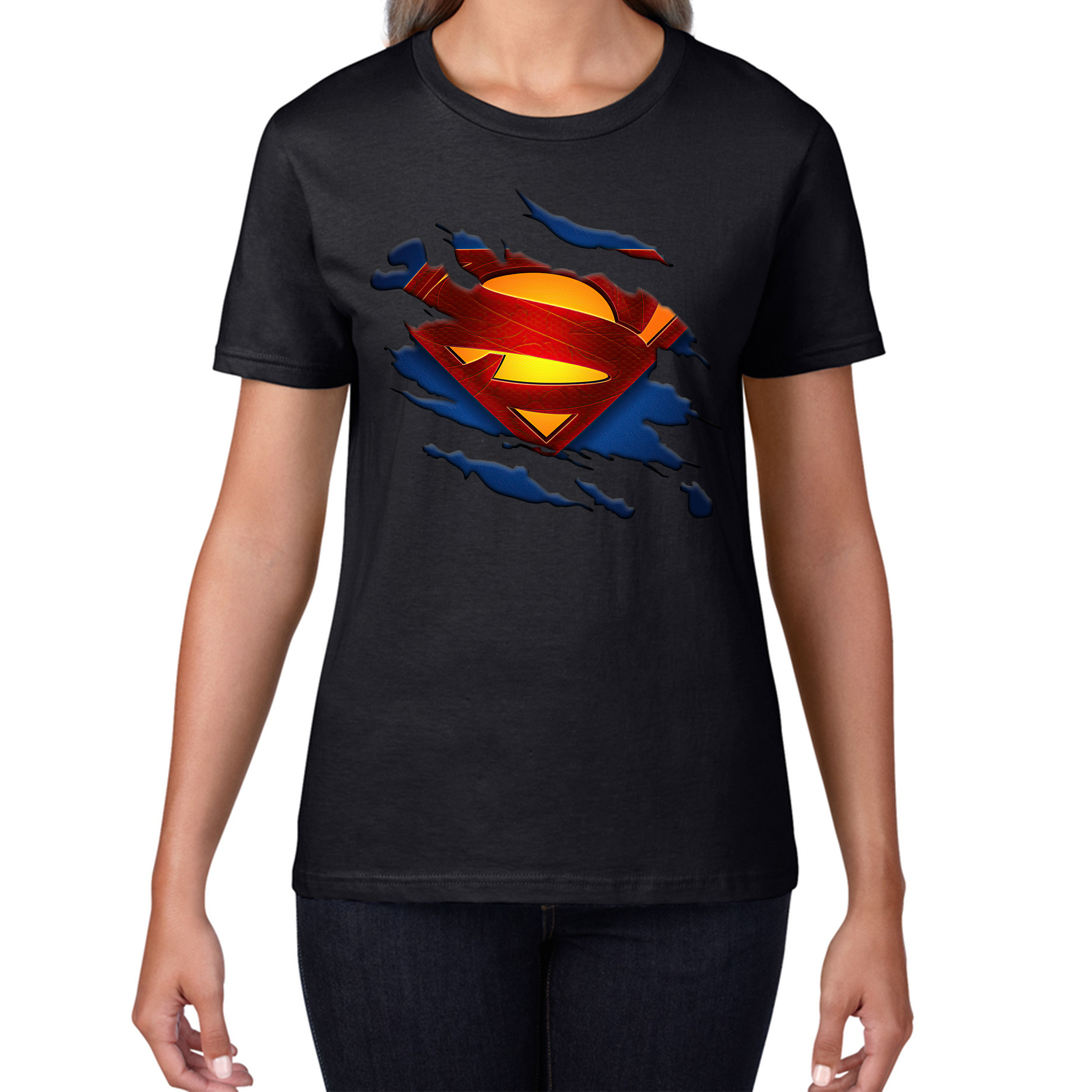 Superman T-Shirt Fictional Character Superhero Universe Series DC Comics Womens Tee Top