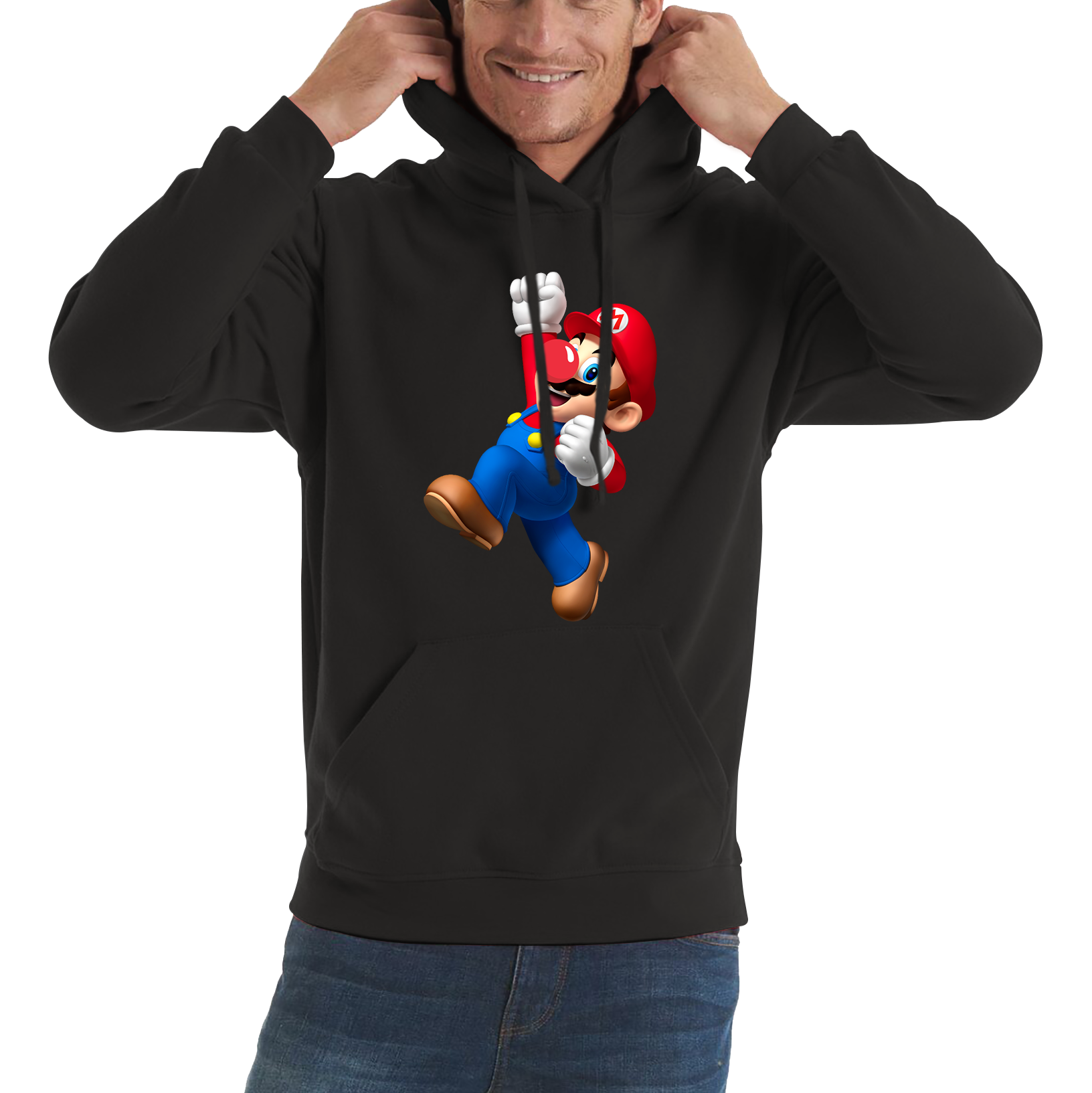 Super Mario Bros Red Nose Day Adult Hoodie. 50% Goes To Charity