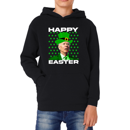Happy Easter Confused Biden St Patricks Day Meme Joe Biden Shamrock Funny Irish Kids Hoodie
