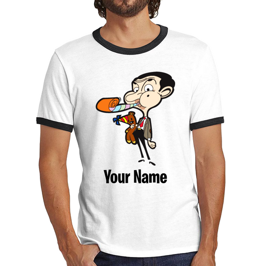 Personalised Mr. Bean Your Custom Name Ringer T Shirt