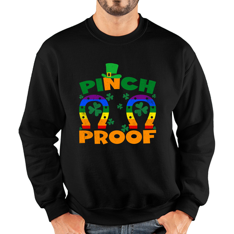 Pinch Proof LGBT Horseshoe St. Patrick's Day Shamrock Gay Pride Irish Pinch St Pattys Day Irish Festive Unisex Sweatshirt