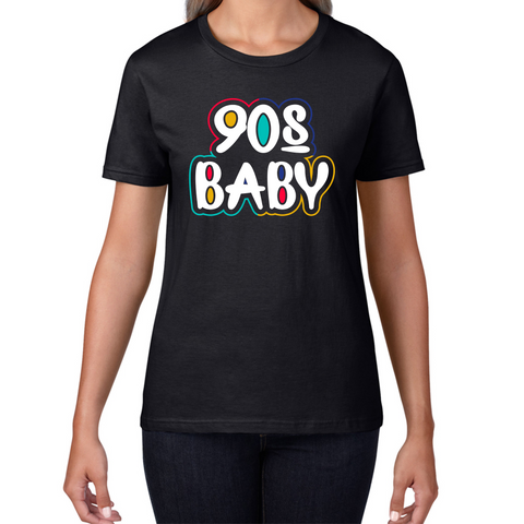 90s Baby T-Shirt Awesome cool 90's baby fashion Vintag Funny Joke Novelty Design Womens Tee Top