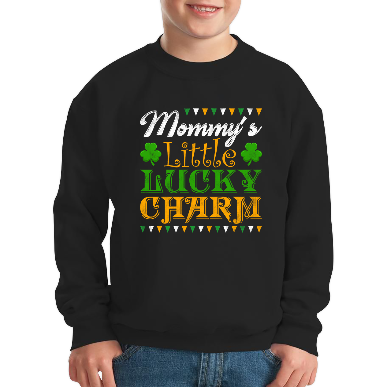 Mommy's Little Lucky Charm St. Patrick's Day Mama's Lucky Charm Lucky Shamrock Irish Family Saint Patricks Day Kids Jumper