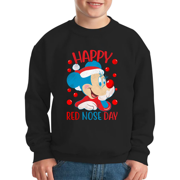 Happy Red Nose Day Mickey Mouse Red Nose Day Minnie Mickey Mouse Comic Relief Disneyland Cartoon Lover Kids Jumper