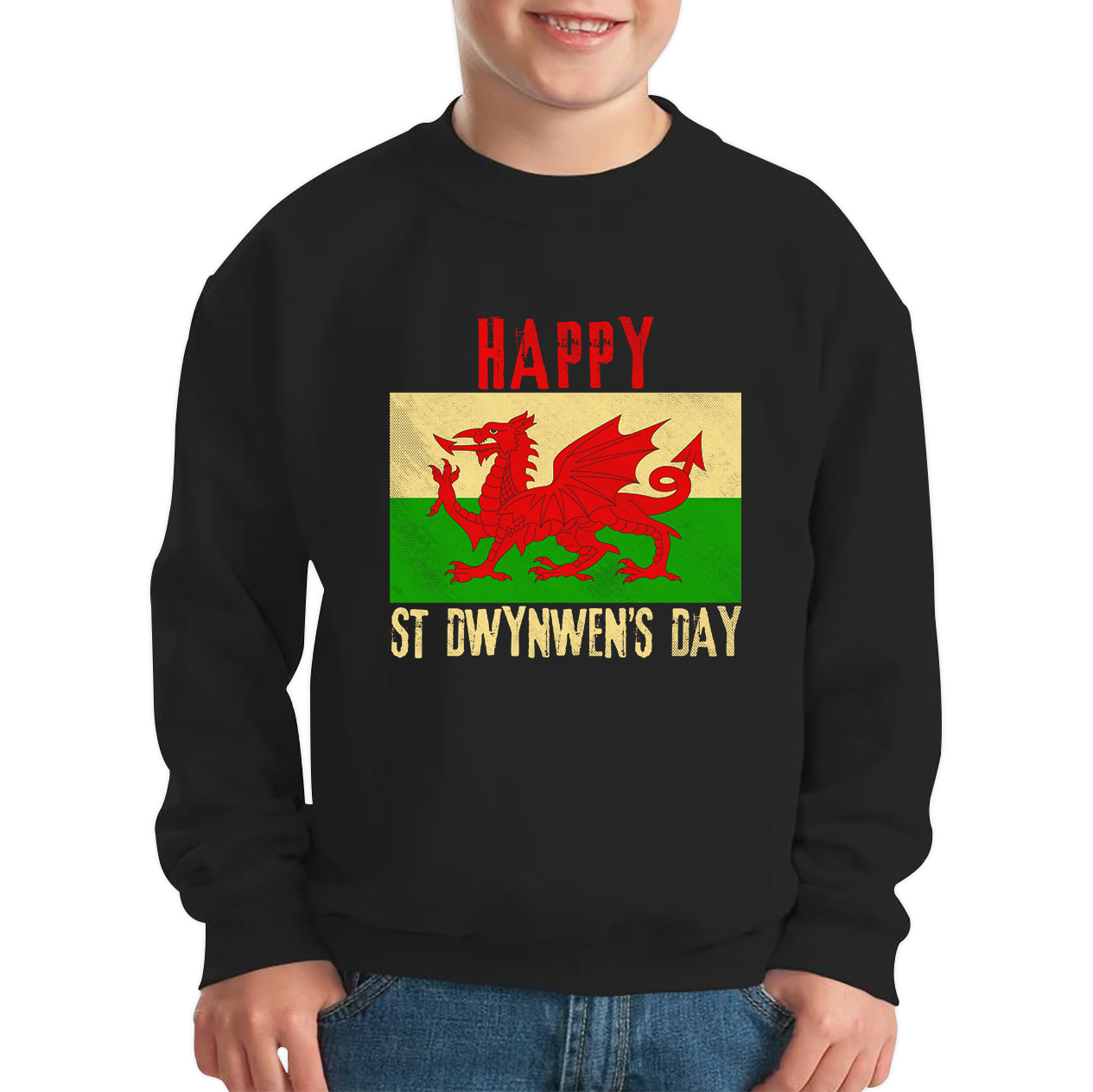 Happy St Dwynwen's Day Dydd Santes Dwynwen Saint Dwynwen Day Saint Of Lovers Kids Jumper