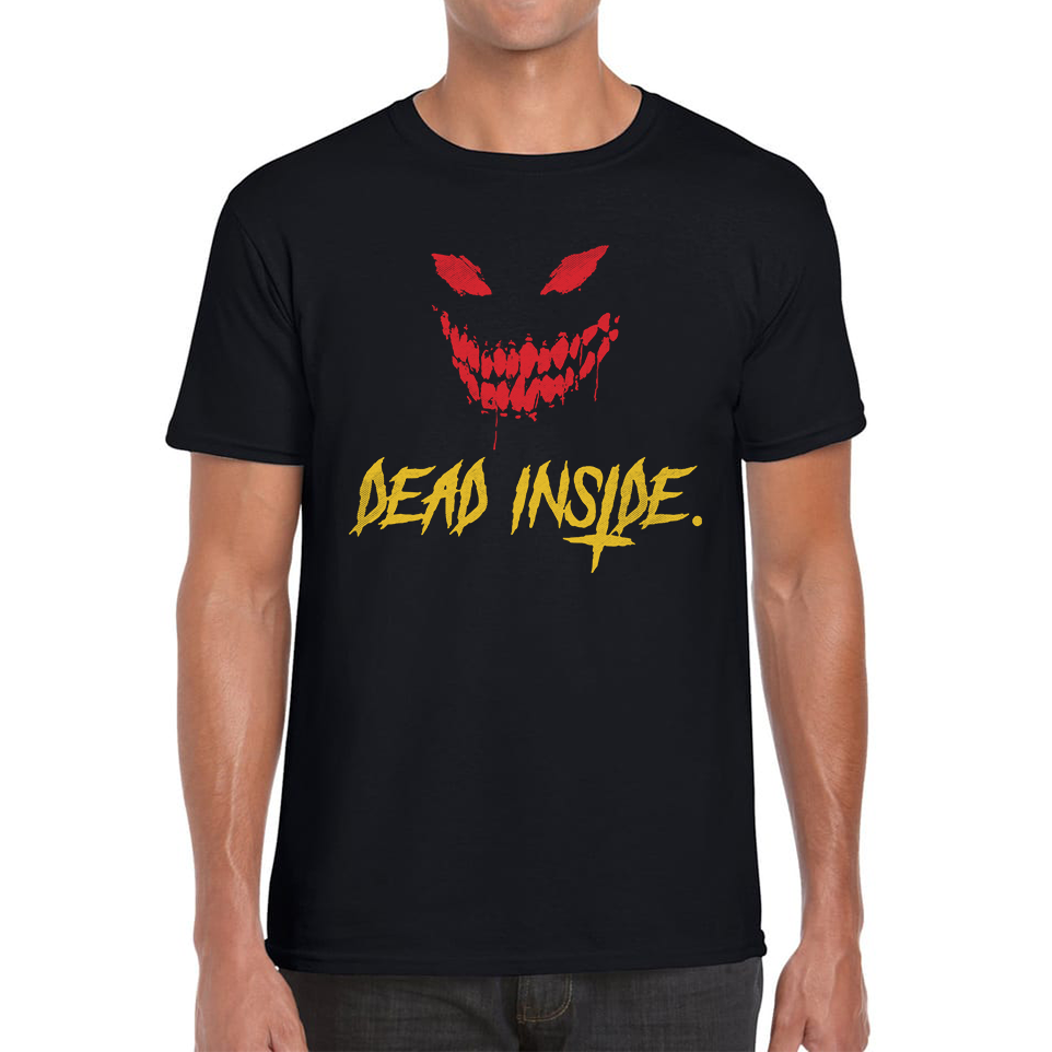 Dead Inside Scary and Horror Face Scary Skull Face Mens Tee Top