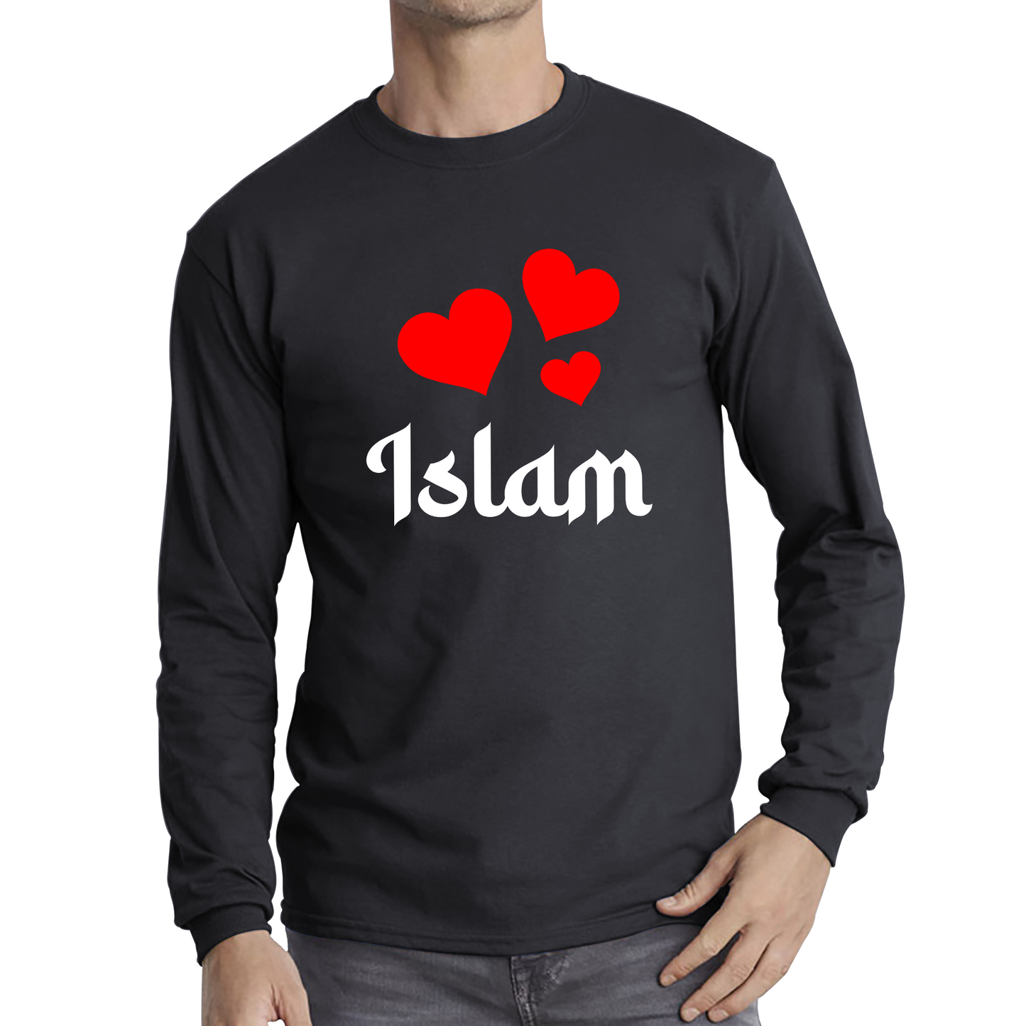 Islam Hearts Spiritual Islamic Religious Muslim Islam Religion Gift Long Sleeve T Shirt