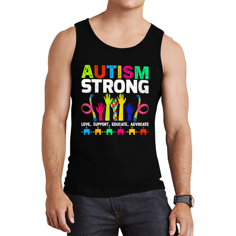 Autism Strong Love Support Educate Advocate Tank Top